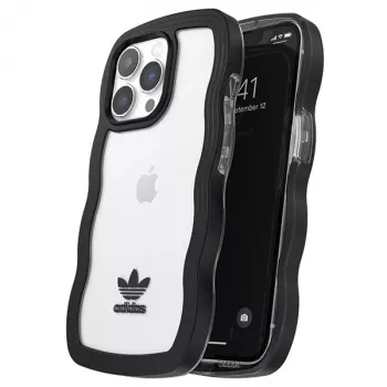 Adidas OR Capa Wavy para iPhone 13 Pro / iPhone 13 6,1 polegadas Preto Transparente