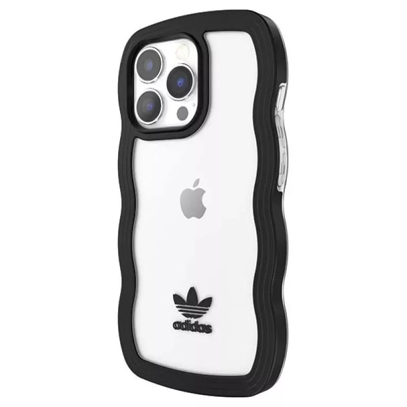 Adidas OR Capa Wavy para iPhone 13 Pro / iPhone 13 6,1 polegadas Preto Transparente