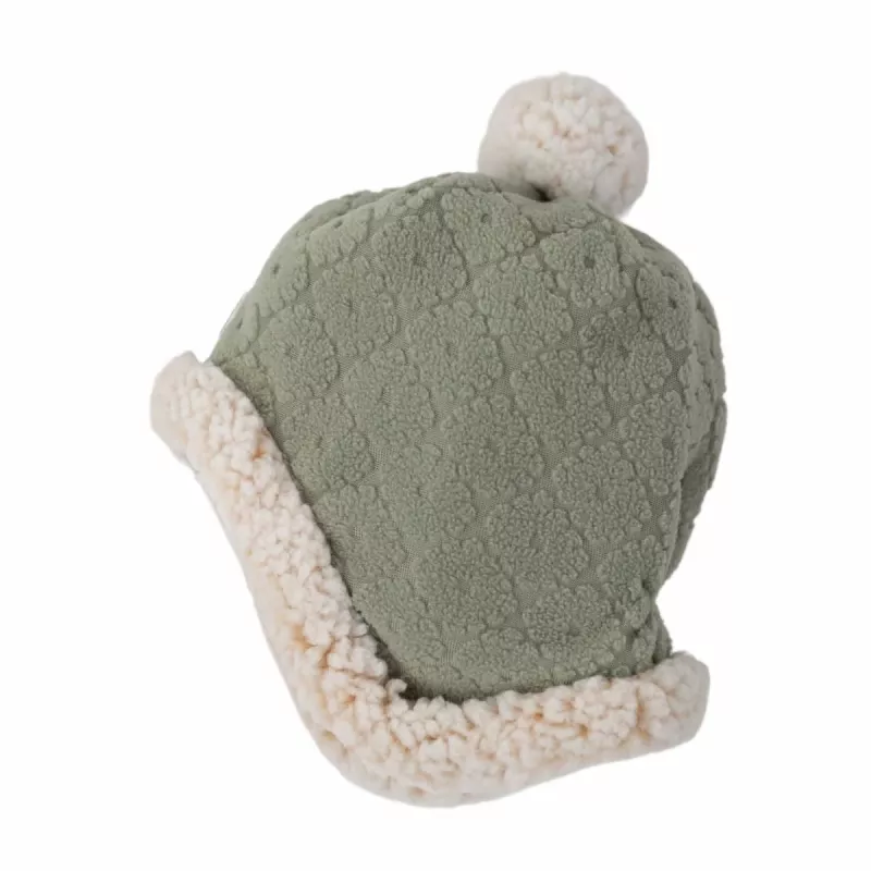 Lodger Gorro de Inverno de Dupla Camada Polar Elm Verde Salva 1-2 Anos