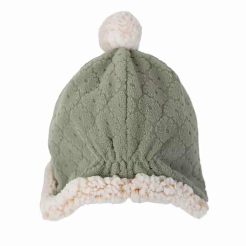 Lodger Gorro de Inverno de Dupla Camada Polar Elm Verde Salva 1-2 Anos