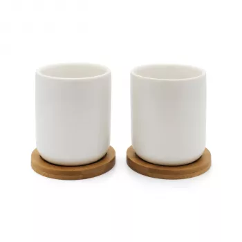 Bredemeijer Duet conjunto de 1x2 canecas de chá 200ml com bases de bambu 142013