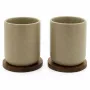 Bredemeijer Umea conjunto de 2x canecas de chá 200ml bege com bases 142025
