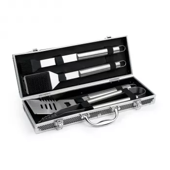 Conjunto de 4 utensílios de churrasco Leopold Vienna em mala de alumínio LV311000