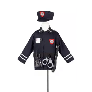 Souza! Conjunto de Fantasia de Polícia com Chapéu e Acessórios 4-7 Anos