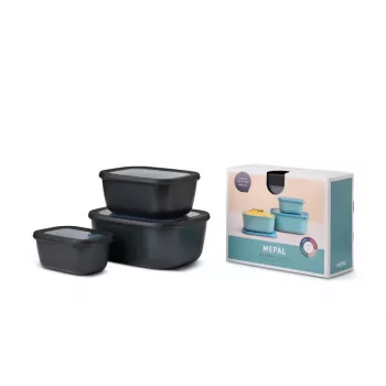 Mepal Cirqula Multi Bowl Set 3 peças, Nordic Black