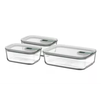 Conjunto de recipientes de conservação MEPAL EasyClip, Nordic Green, 3 peças (2x 0,7 L, 1x 1,5 L)