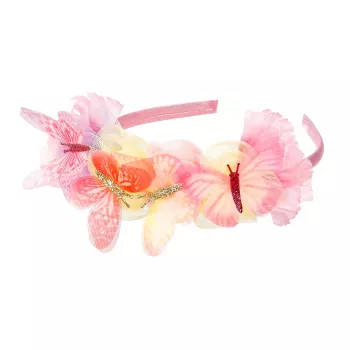 Souza! arco de cabeça com flores e borboletas para criança