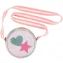 Souza! mala de ombro com glitter para criança com aplicações de coração e estrela, rosa