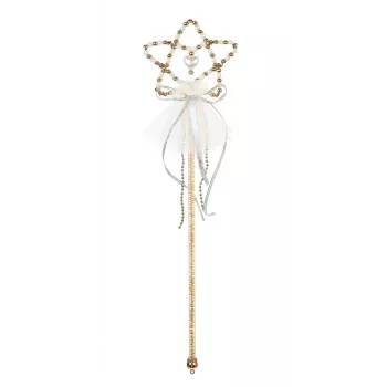 Souza! varinha mágica Coralina Star com pérolas branco-dourado