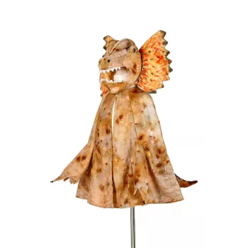 Souza! disfarce de dinossauro Dilophosaurus com capa e máscara com capuz para criança 4-7 anos