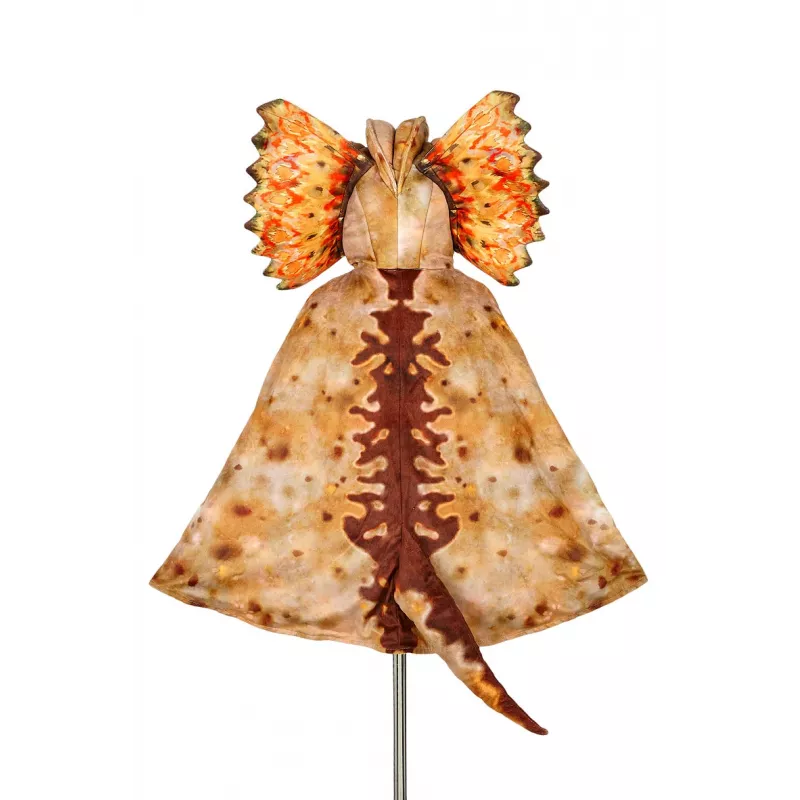 Souza! disfarce de dinossauro Dilophosaurus com capa e máscara com capuz para criança 4-7 anos