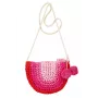 Souza! mala de ombro infantil em palha com pompons pendentes Alies rosa