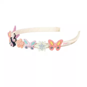 Souza! Arco de cabelo com borboleta com glitter Didy para meninas - multicolor