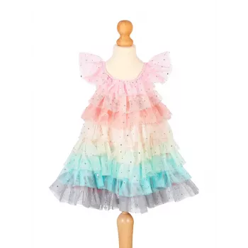 Souza! Fantasia de vestido de tule de princesa arco-íris Fenne para meninas 3-4 anos