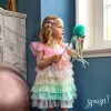Souza! Fantasia de vestido de tule de princesa arco-íris Fenne para meninas 3-4 anos