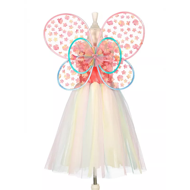 SOUZA! Conjunto de fantasia de fada borboleta Flora - vestido e asas para meninas 5-7 anos