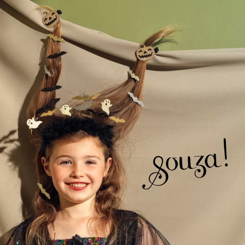 SOUZA! Vestido de fantasia de bruxa Agatha com luzes LED para meninas 5-7 anos