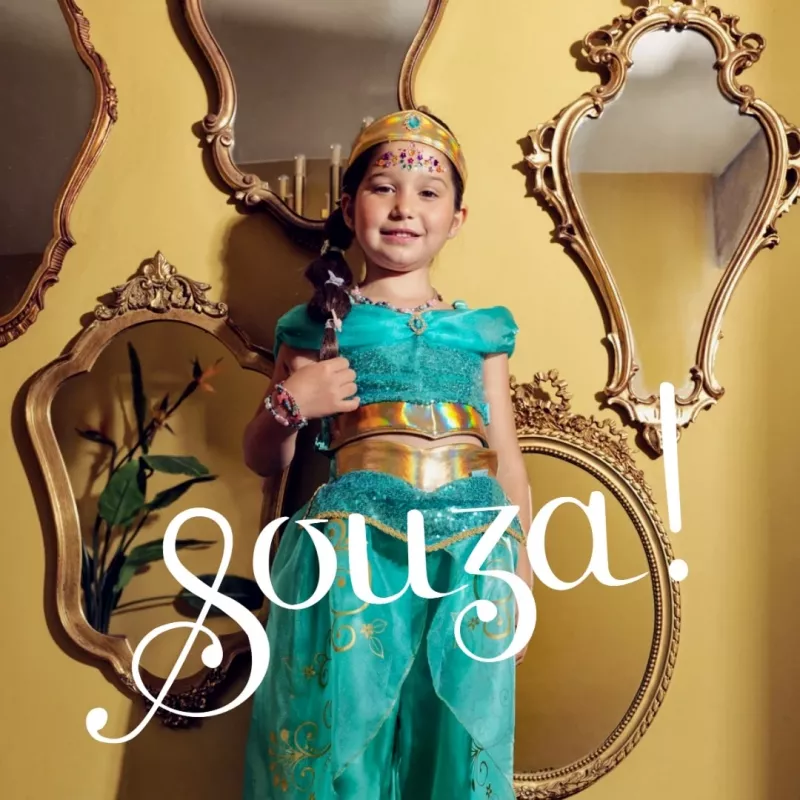 Souza! Fantasia de princesa árabe Amira 3-4 anos