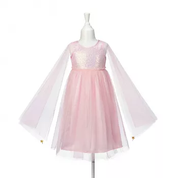 Souza! Vestido de fantasia de fada princesa Silvianne rosa tule mangas compridas 8-10 anos