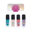 Souza! Conjunto de verniz de unhas de sereia para criança - 4 vernizes à base de água, removíveis (rosa, lilás, azul, glitter)