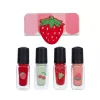 Souza! Conjunto de verniz de unhas para criança - 4 vernizes à base de água com aroma a fruta, peel-off, caixa de presente
