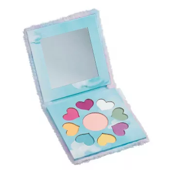 Souza! Paleta de sombras para criança com espelho em estojo fofo de unicórnio, 9 tons