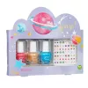 SOUZA! Conjunto de verniz de unhas Galaxy para criança - 3 vernizes à base de água, peel-off, com autocolantes