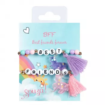 Souza! Pulseiras de amizade com contas para menina, 2 unid. BFF