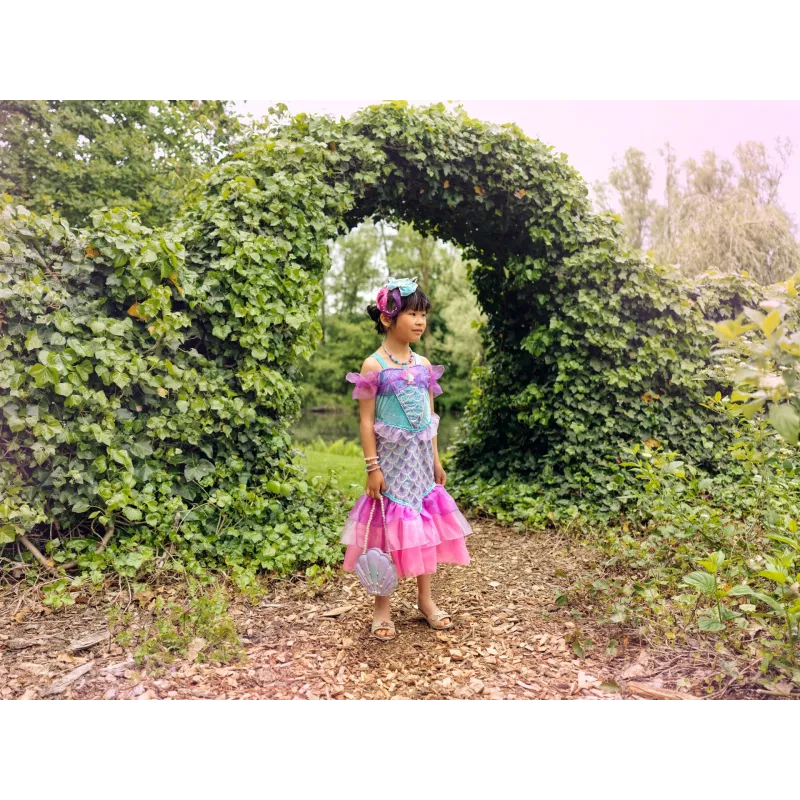 Souza! Vestido de fantasia de sereia Naiara para menina 5-7 anos
