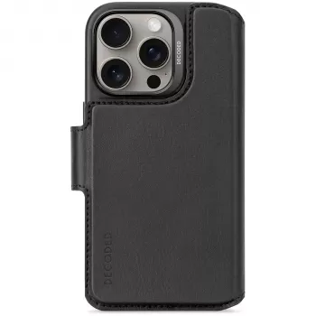 Decoded carteira amovível em pele para iPhone 16 Pro - preto