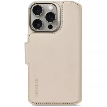 Decoded capa com carteira amovível em pele para iPhone 16 Pro com MagSafe (argila)