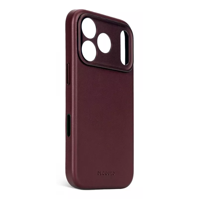 Capa traseira de pele Decoded para iPhone 17 Pro Max com MagSafe - Dark Ruby