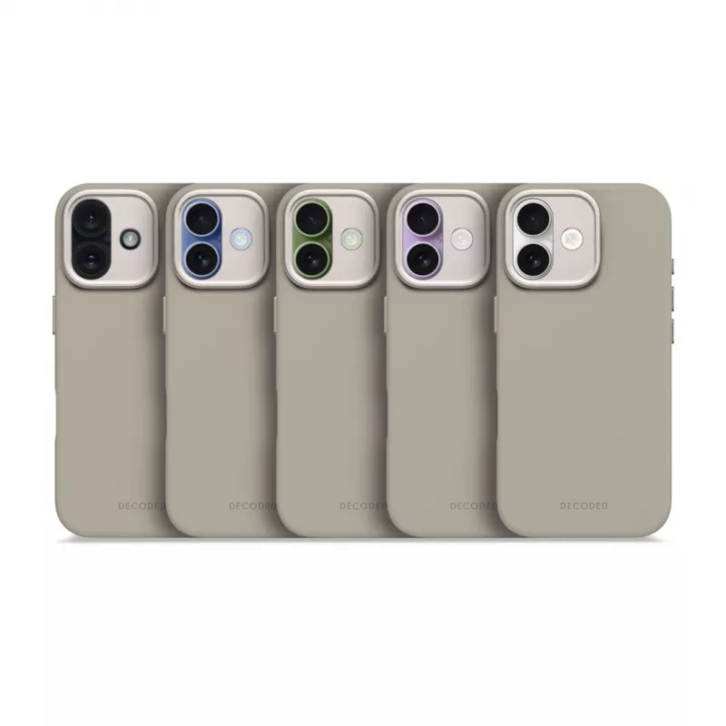 Capa traseira de silicone AntiMicrobial Decoded para iPhone 17 compatível com MagSafe Soft Taupe