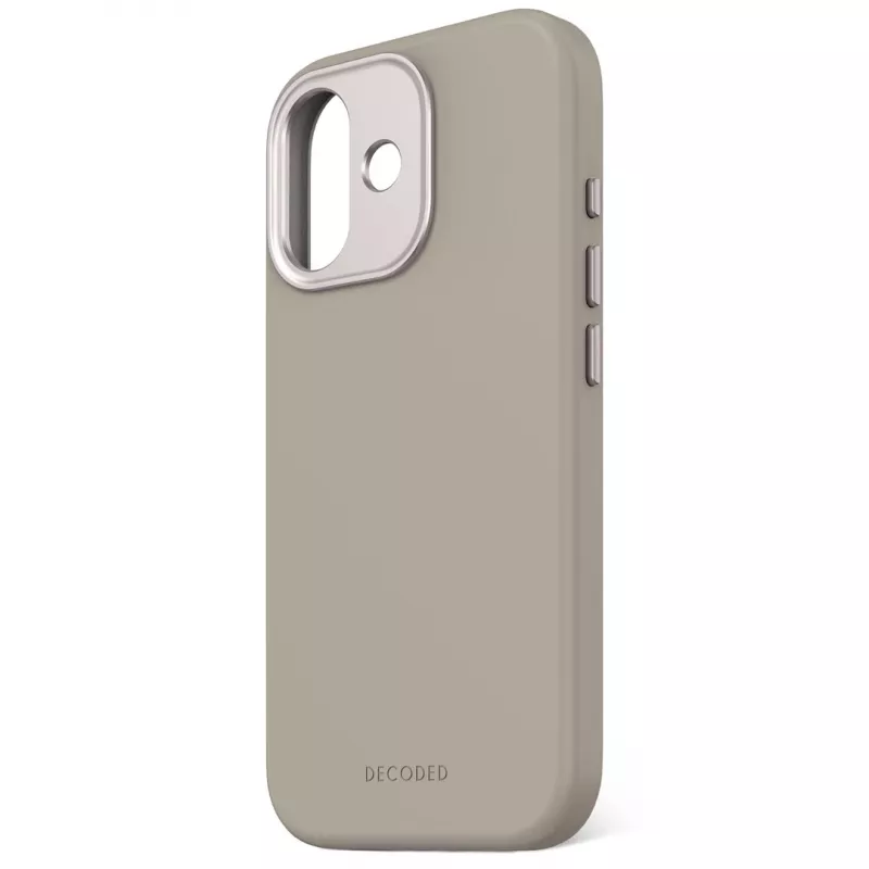 Capa traseira de silicone AntiMicrobial Decoded para iPhone 17 compatível com MagSafe Soft Taupe