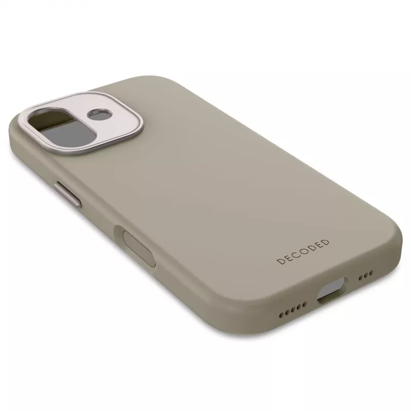 Capa traseira de silicone AntiMicrobial Decoded para iPhone 17 compatível com MagSafe Soft Taupe