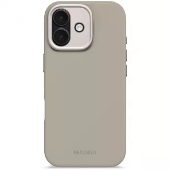 Capa traseira de silicone AntiMicrobial Decoded para iPhone 17 compatível com MagSafe Soft Taupe