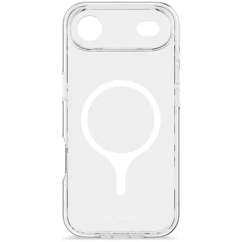 Capa traseira transparente DropTec Decoded para iPhone 17 Air, transparente brilhante, híbrido TPU e PC, proteção contra quedas de 3 m, compatível com MagSafe