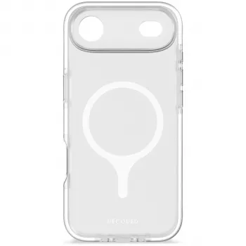 Capa traseira transparente DropTec Decoded para iPhone 17 Air, moldura branca