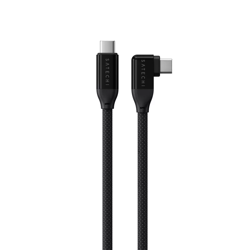Satechi Cabo USB-C em Ângulo Reto de 1m com Power Delivery de 240W e Transferência de Dados de 20Gbps - Preto