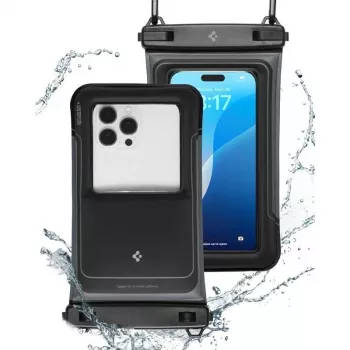 Capa flutuante universal à prova de água SPIGEN A611P pack de 2 preto mate