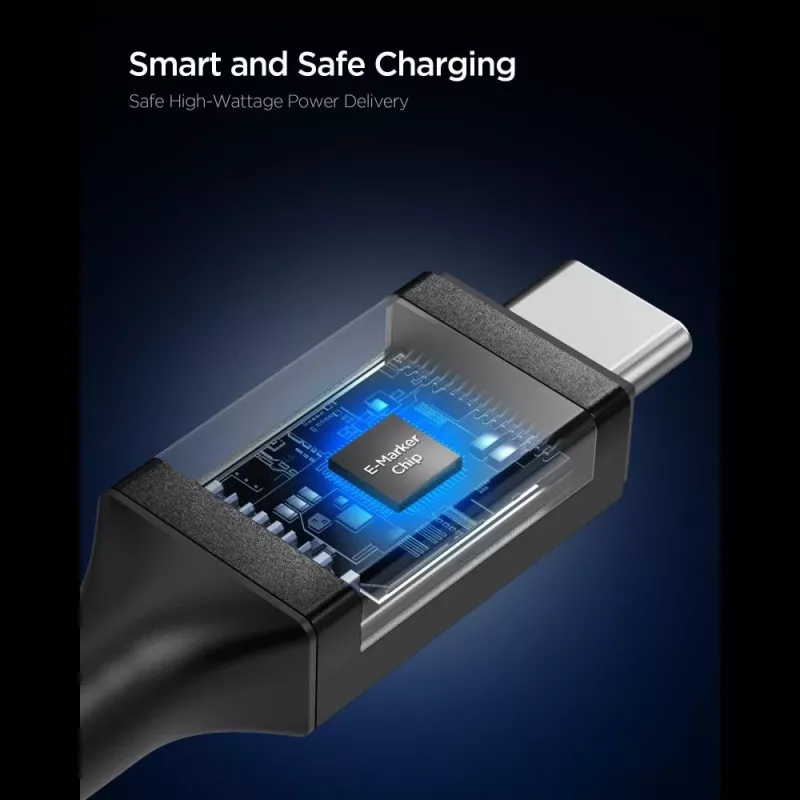 Cabo Spigen EB10010CC Essential USB-C para USB-C 100W 1m preto