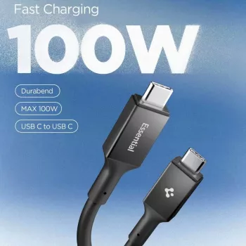 Cabo SPIGEN EB10020CC Essential USB-C para USB-C 100W 200cm preto