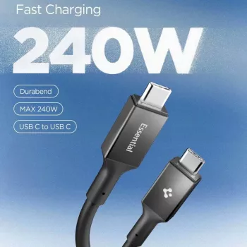 Cabo SPIGEN EB24012CC Essential USB-C para USB-C 240W 120cm preto