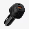 Carregador de automóvel de 3 portas Spigen Essential EV1133 113W preto com cabo USB-C 100W 1m