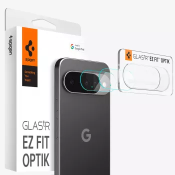 Proteção de lentes da câmara Spigen Optik Glas.tR para Google Pixel 10 Pro XL, transparente, pack de 2