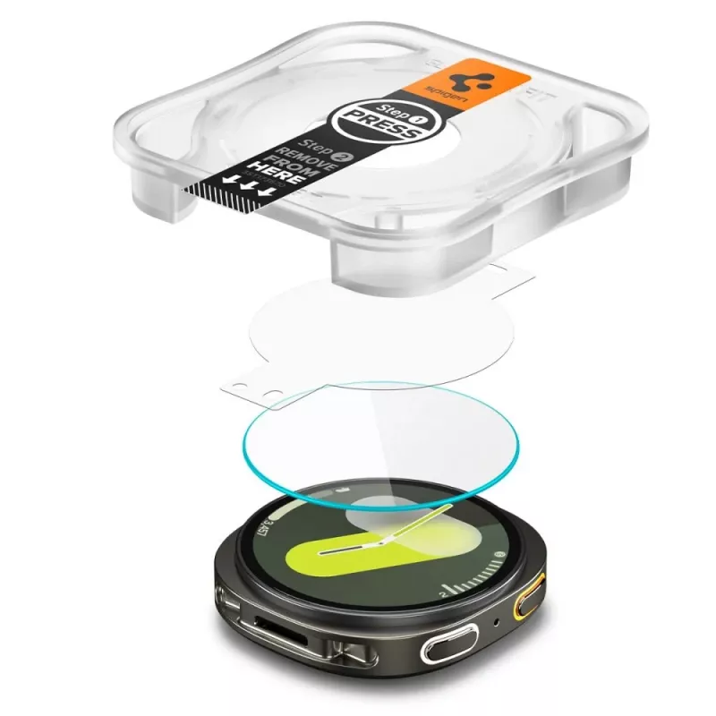 Protetor de ecrã em vidro Spigen GLAS.tR EZ Fit para Samsung Galaxy Watch 8 / Watch 9 (40 mm), 2 unidades (AGL09874)
