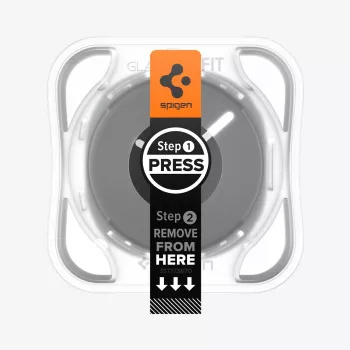 Película de proteção de ecrã em vidro temperado Spigen Glas.TR EZ Fit para Samsung Galaxy Watch 44 mm (pack de 2) - transparente