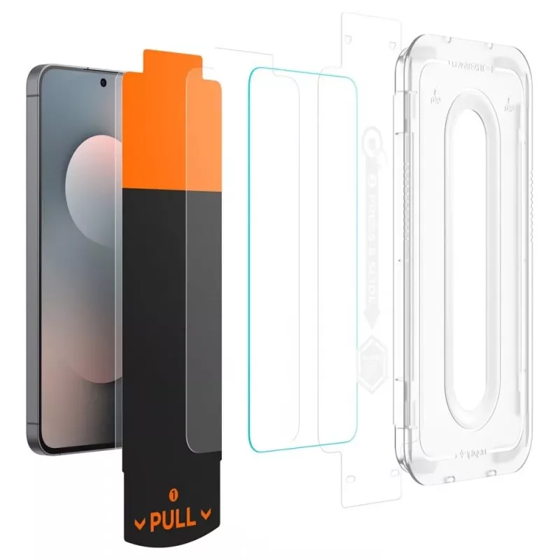 Película de proteção de ecrã em vidro temperado Spigen Glas.tR EZ Fit Pro HD para Samsung Galaxy S25 FE - transparente (pack de 2)
