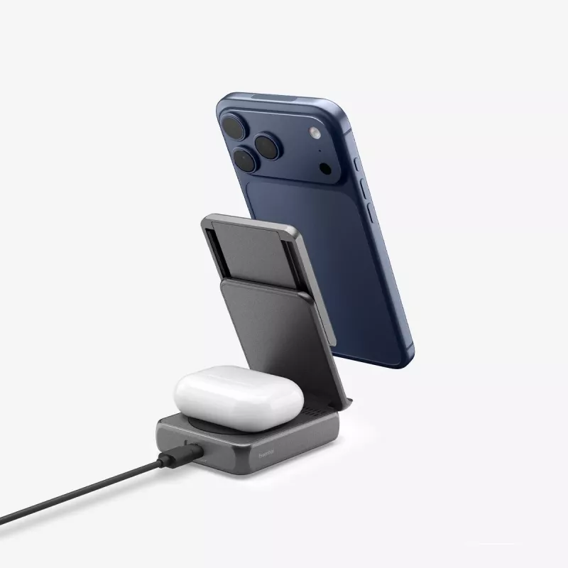 Spigen Essential Qi2 2-in-1 Wireless Suporte de Carregamento 25W MagSafe Black