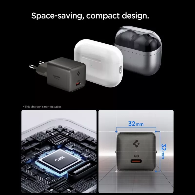 SPIGEN EE301EU-GAN ESSENTIAL Carregador de Rede 1-PORT 30W GUNMETAL